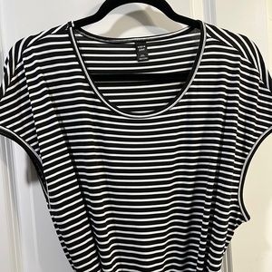 Shein Curve Black & White Striped long dress